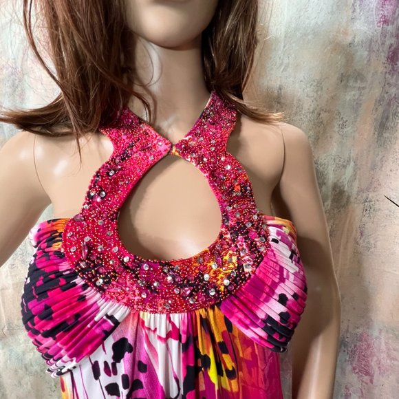 📌JS Boutique Eye-Catching Beaded Color Splashes Prom - Formal - Party Dress - Picture 4 of 16